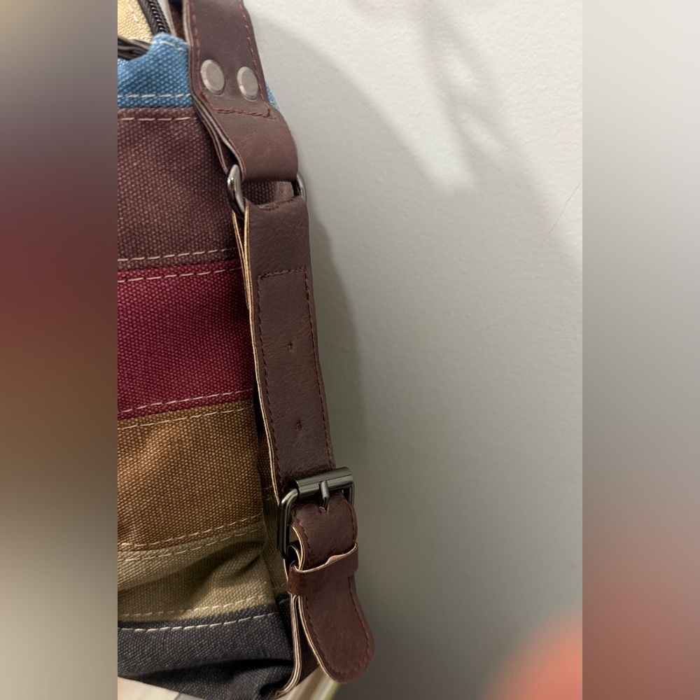 Multicolor Canvas Messenger Bag - Picture 4 of 12